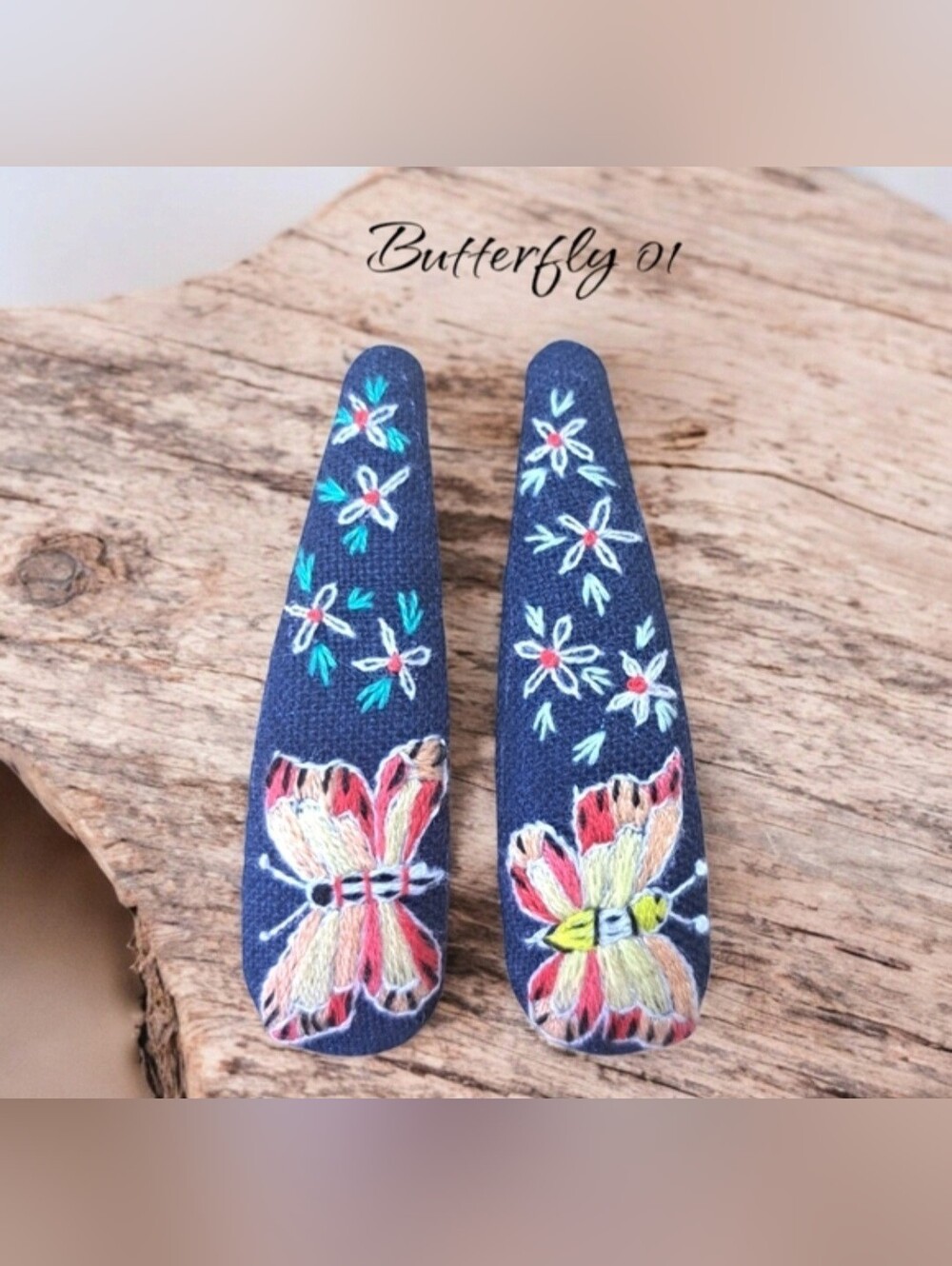 Embroidered Hair Clips - Picture 3 of 15